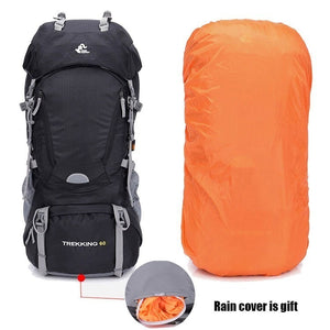 60L Waterproof Hiking & Camping Bag w/Internal Rain Cover