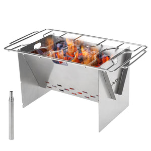 Lixada Portable Folding Stainless Steel Wood Burning Stove w/Bellows