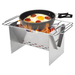 Lixada Portable Folding Stainless Steel Wood Burning Stove w/Bellows