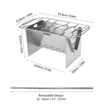 Load image into Gallery viewer, Lixada Portable Folding Stainless Steel Wood Burning Stove w/Bellows
