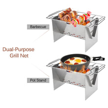Load image into Gallery viewer, Lixada Portable Folding Stainless Steel Wood Burning Stove w/Bellows
