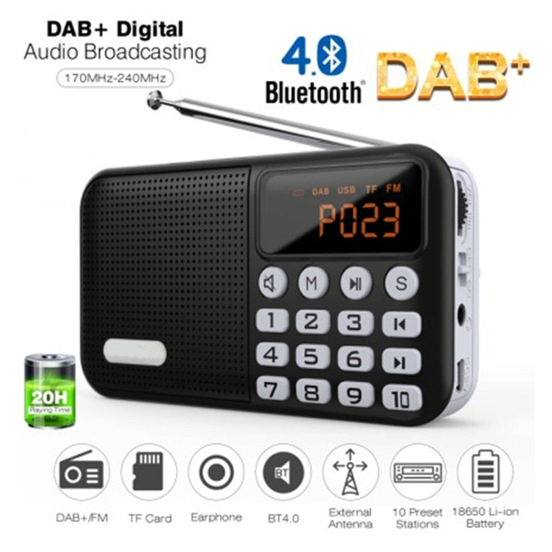 Rechargeable Pocket-size Digital FM Radio w/Bluetooth