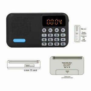 Rechargeable Pocket-size Digital FM Radio w/Bluetooth